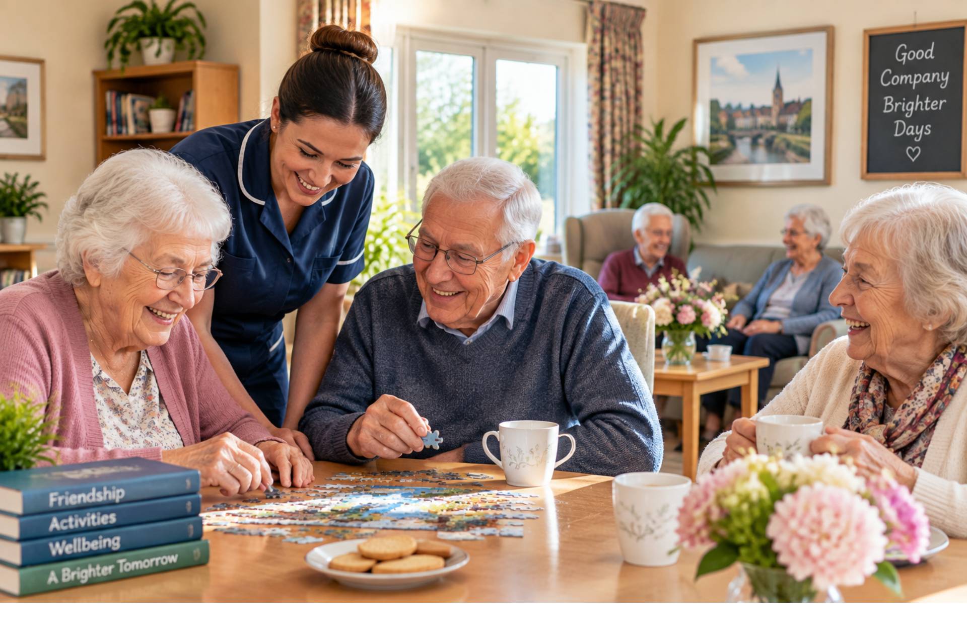 Residents enjoying activities and social connections in a welcoming Abingdon residential care home